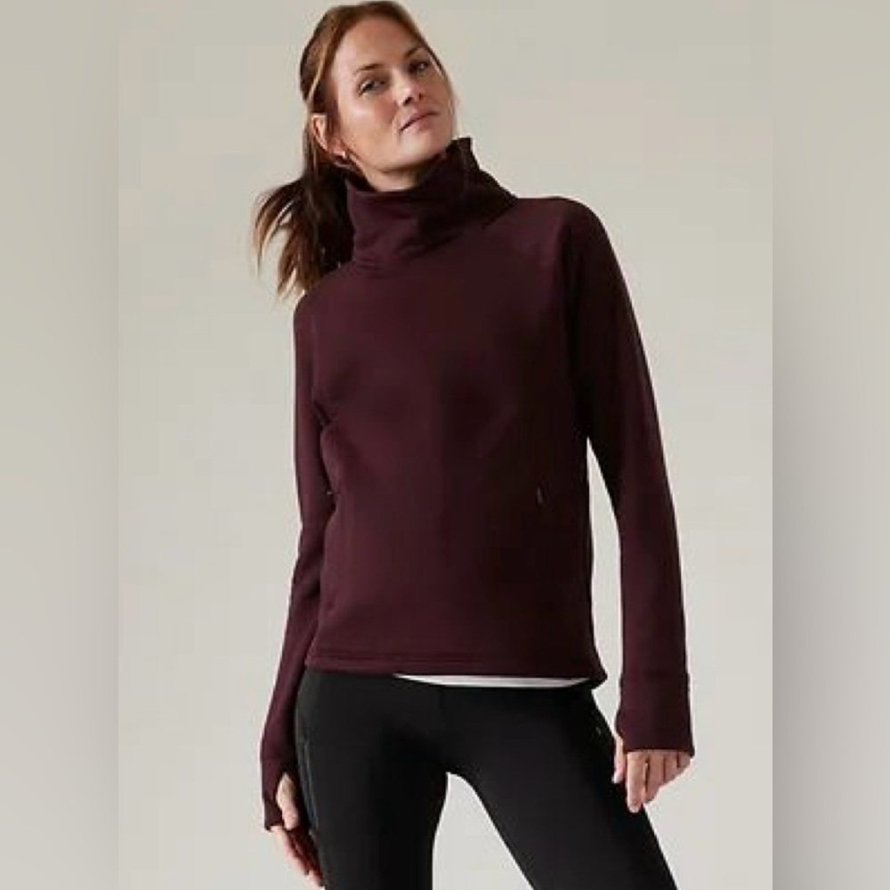 Athleta soft burgundy funnel neck sweatshirt